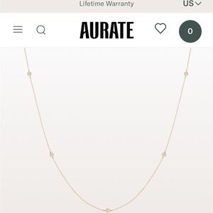 Aurate station white sapphire Necklace- gold vermeil